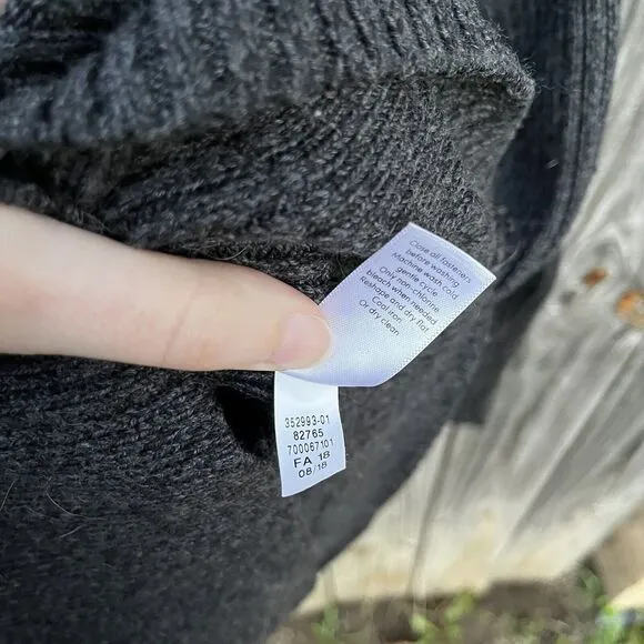Athleta #352993 Sentinel Sweater Moto Wrap Gray Merino Wool Blend Jacket Small
