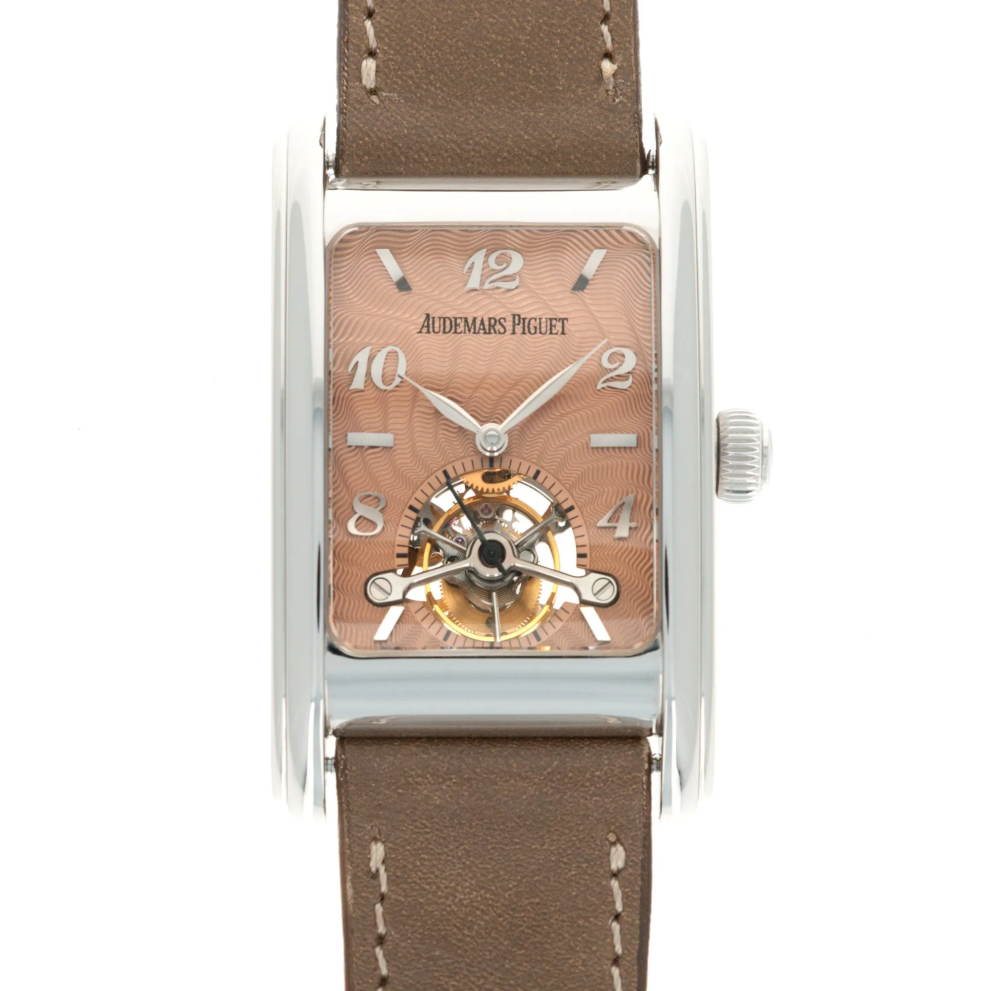 Audemars Piguet Platinum Tourbillon Salmon Dial Watch
