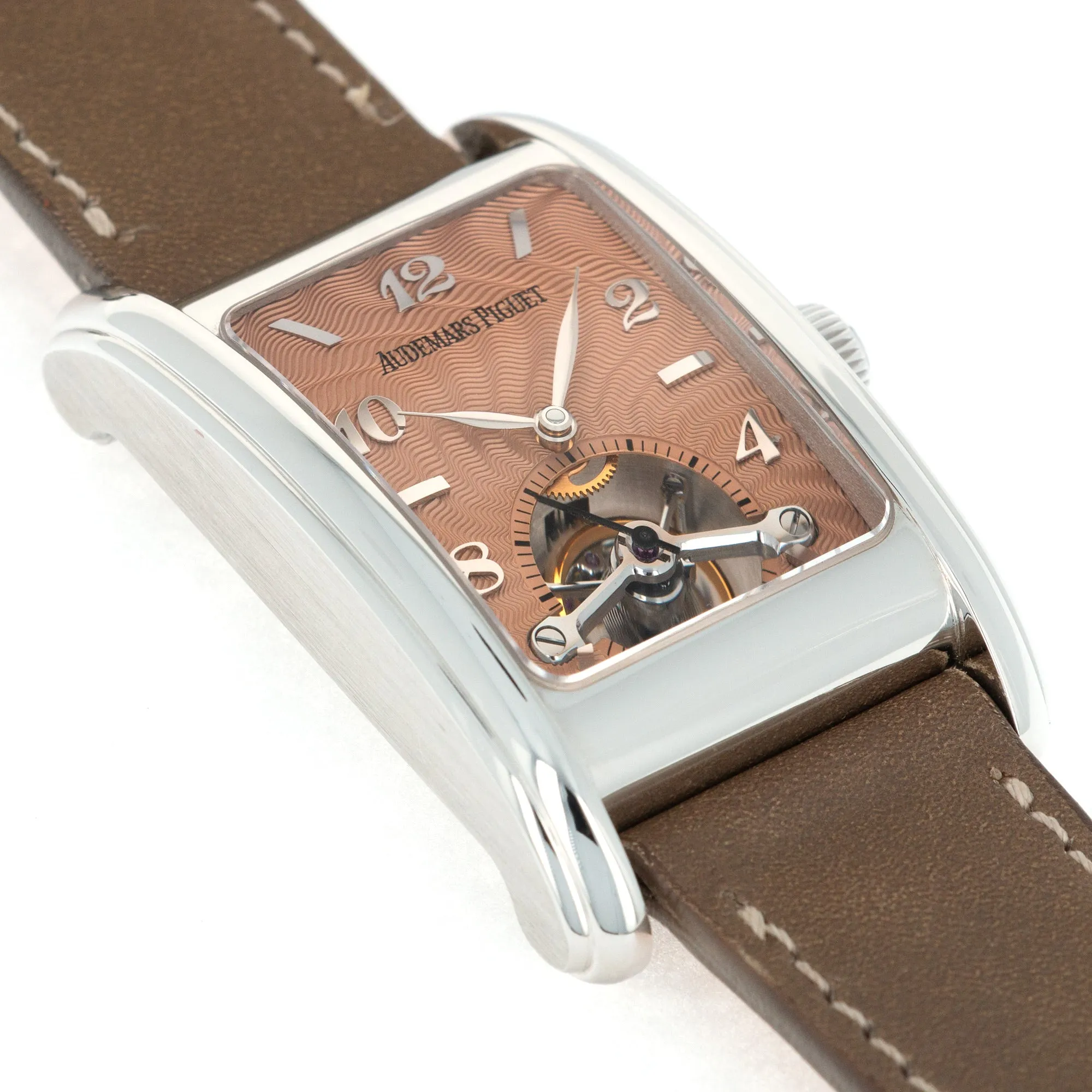 Audemars Piguet Platinum Tourbillon Salmon Dial Watch