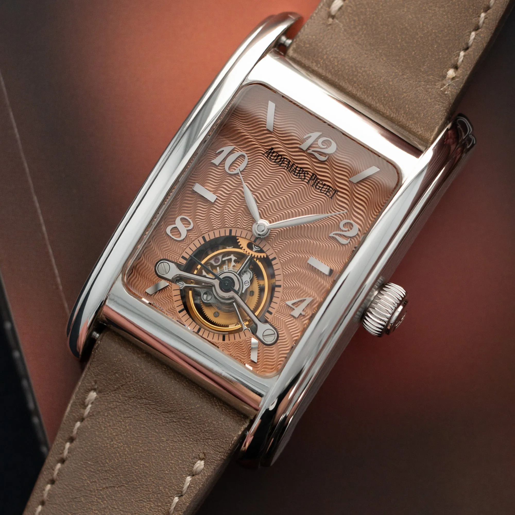 Audemars Piguet Platinum Tourbillon Salmon Dial Watch
