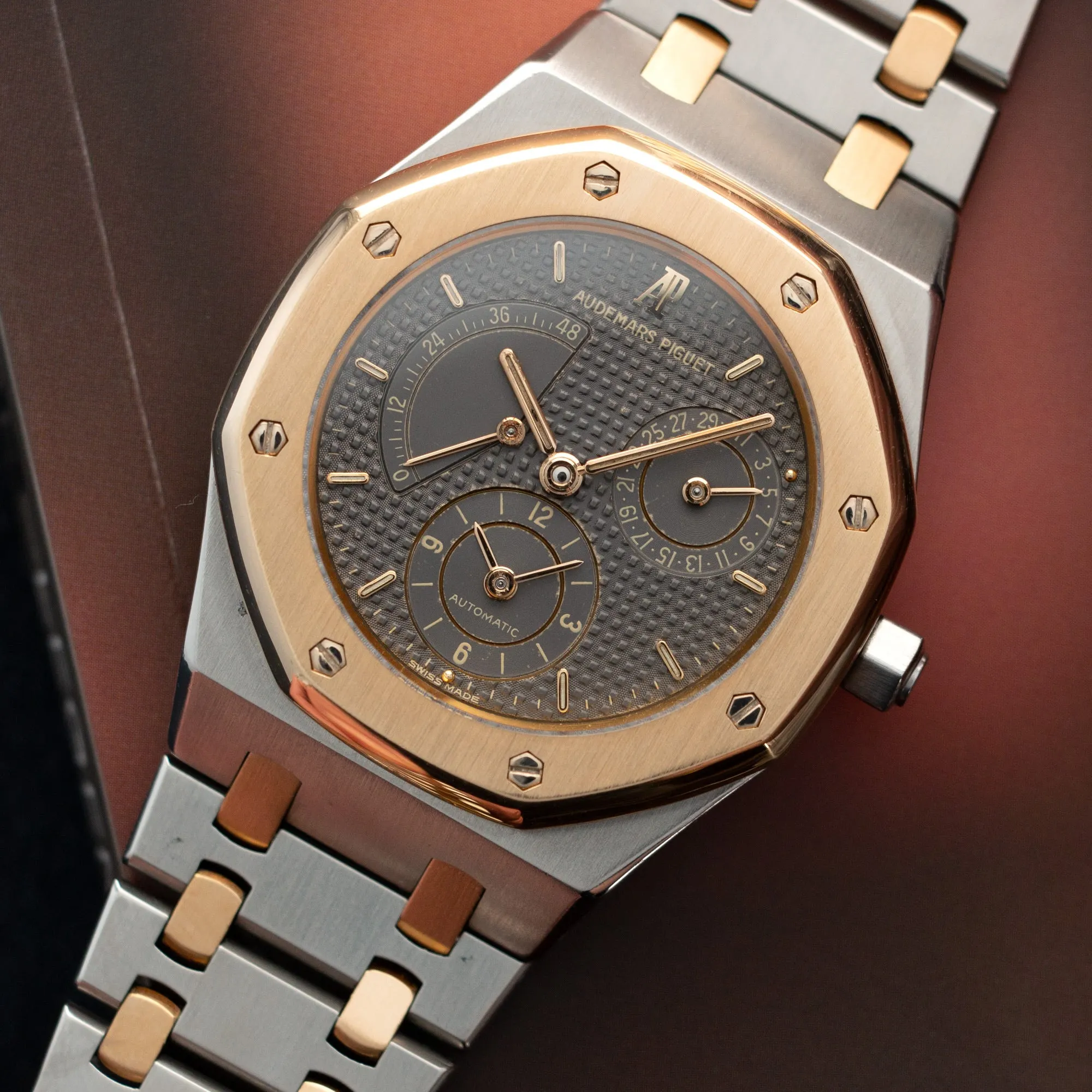 Audemars Piguet Two-Tone Power Reserve, Dual Time Royal Oak Ref. 25730