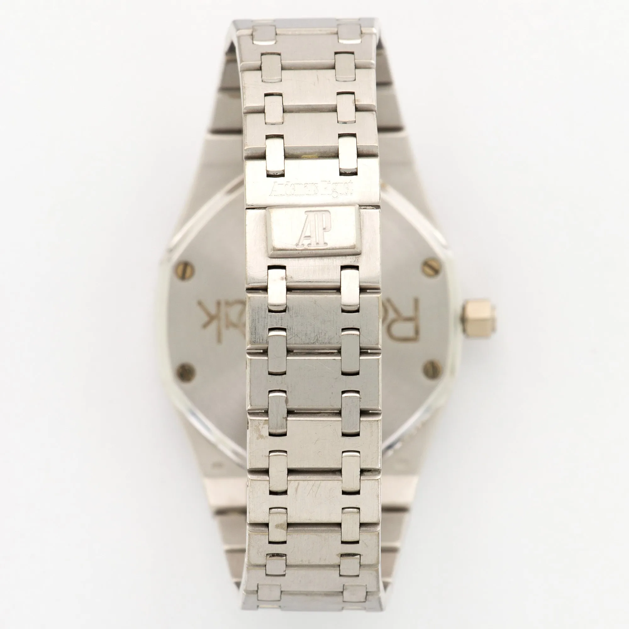 Audemars Piguet White Royal Gold Royal Oak Emerald & Diamond Watch