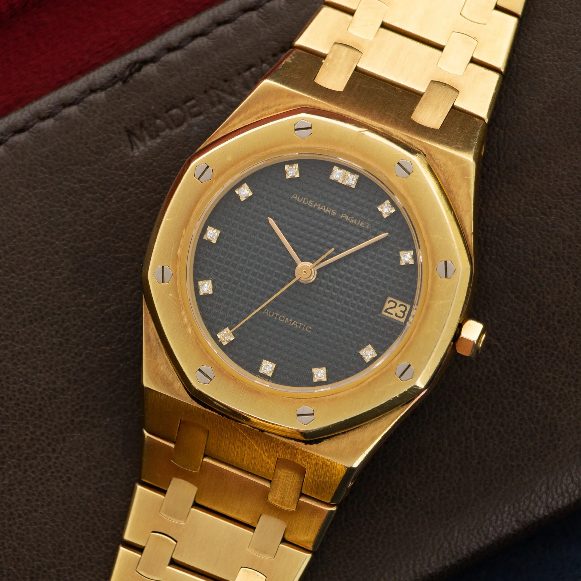 Audemars Piguet Yellow Gold Royal Oak Diamond Watch