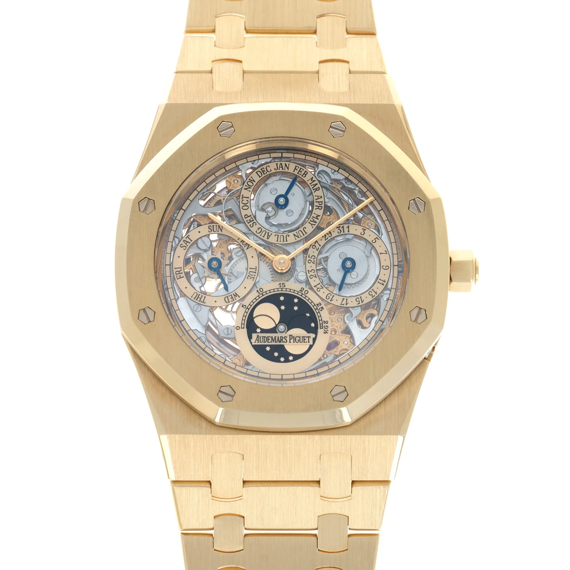 Audemars Piguet Yellow Gold Royal Oak Perpetual Calendar Skeleton Watch