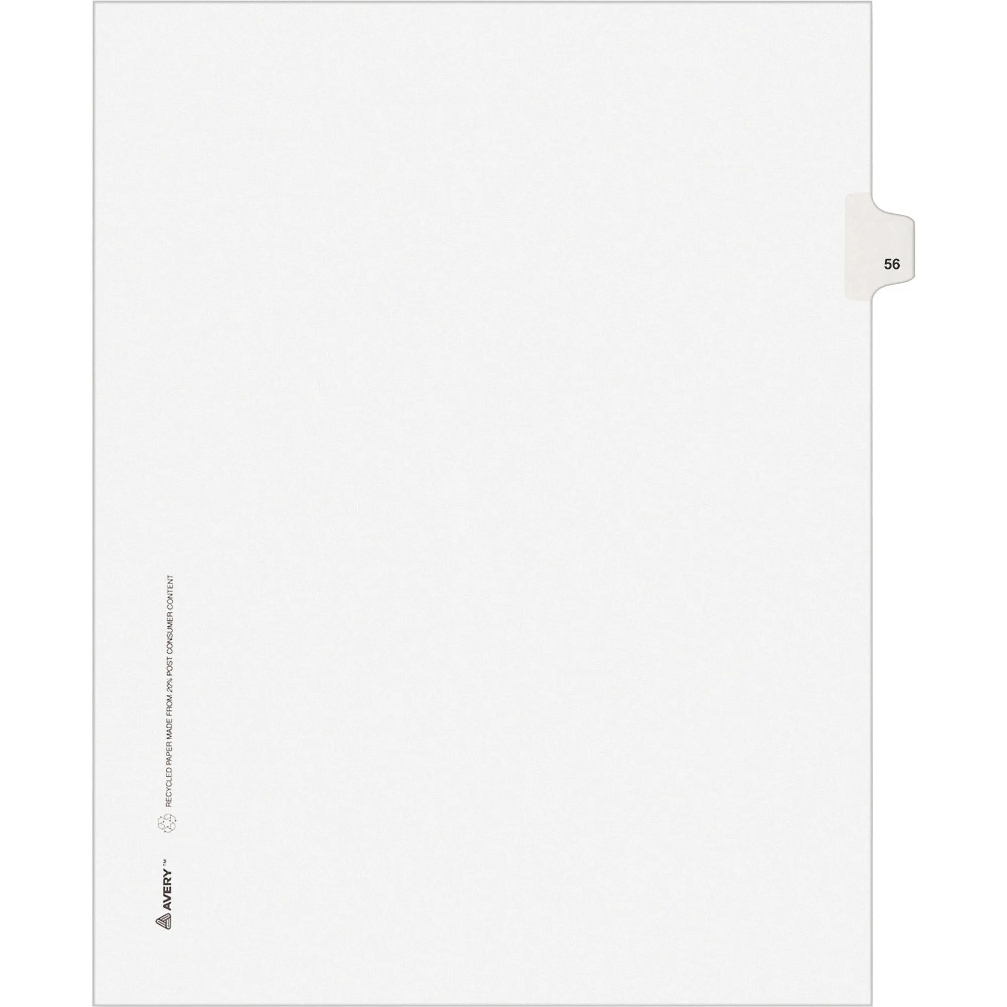 Avery® Individual Legal Dividers Allstate(R) Style, Letter Size, Side Tab #56 (82254)