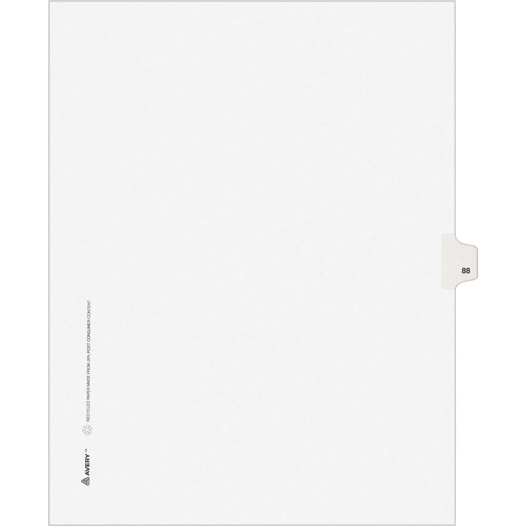 Avery® Individual Legal Dividers Allstate(R) Style, Letter Size, Side Tab #88 (82286)