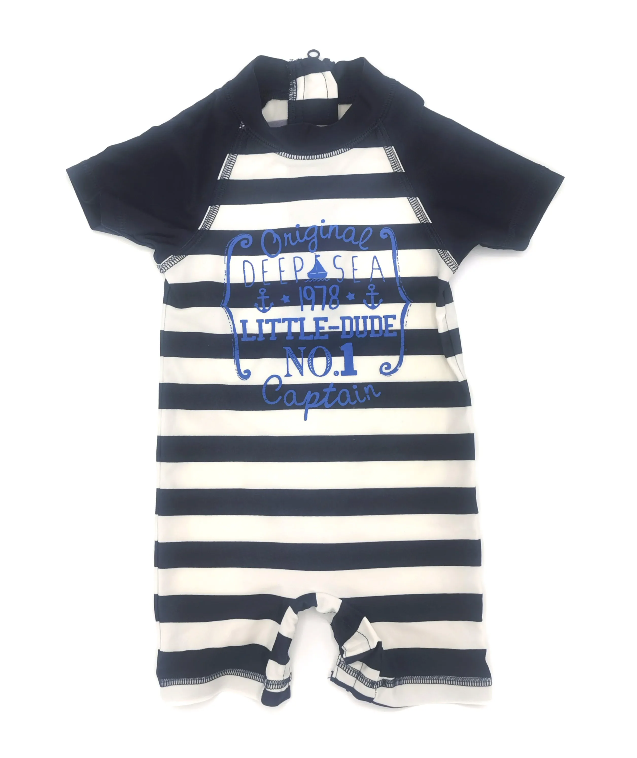 BABY BOY SIZE 6/12 MONTHS - GEORGE One-piece Romper Swimsuit VGUC B42