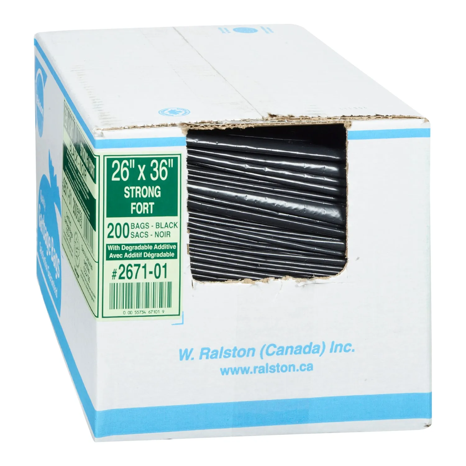 Bag Garbage Strong Black 26 x 36 - 1 x 200 count - Ralston - Packaging and Accessories - Restaurant Supplies and Equipment - Canadian Distribution