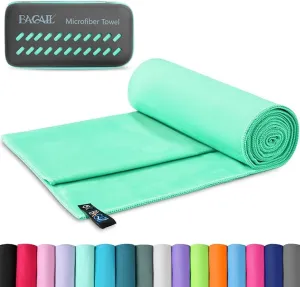 BAGAIL Camping Towel with EVA Case, Compact & Ultra Soft Microfiber Travel Towel - Super Absorbent & Lightweight Quick Dry Towels for Sports, Beach, Gym, Backpacking, Hiking and Yoga