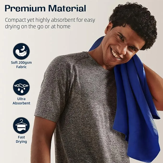 BAGAIL Camping Towel with EVA Case, Compact & Ultra Soft Microfiber Travel Towel - Super Absorbent & Lightweight Quick Dry Towels for Sports, Beach, Gym, Backpacking, Hiking and Yoga