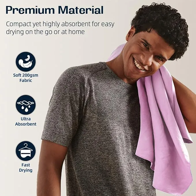 BAGAIL Camping Towel with EVA Case, Compact & Ultra Soft Microfiber Travel Towel - Super Absorbent & Lightweight Quick Dry Towels for Sports, Beach, Gym, Backpacking, Hiking and Yoga