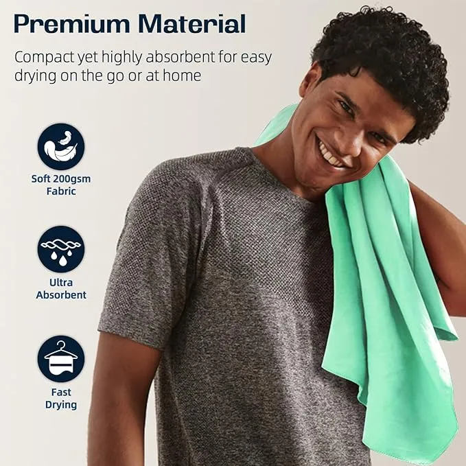 BAGAIL Camping Towel with EVA Case, Compact & Ultra Soft Microfiber Travel Towel - Super Absorbent & Lightweight Quick Dry Towels for Sports, Beach, Gym, Backpacking, Hiking and Yoga