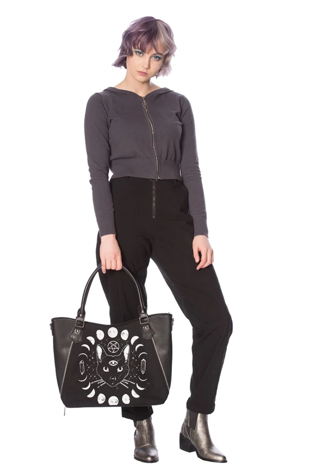 Banned Pentacle Coven Moon Phases Cat Bag