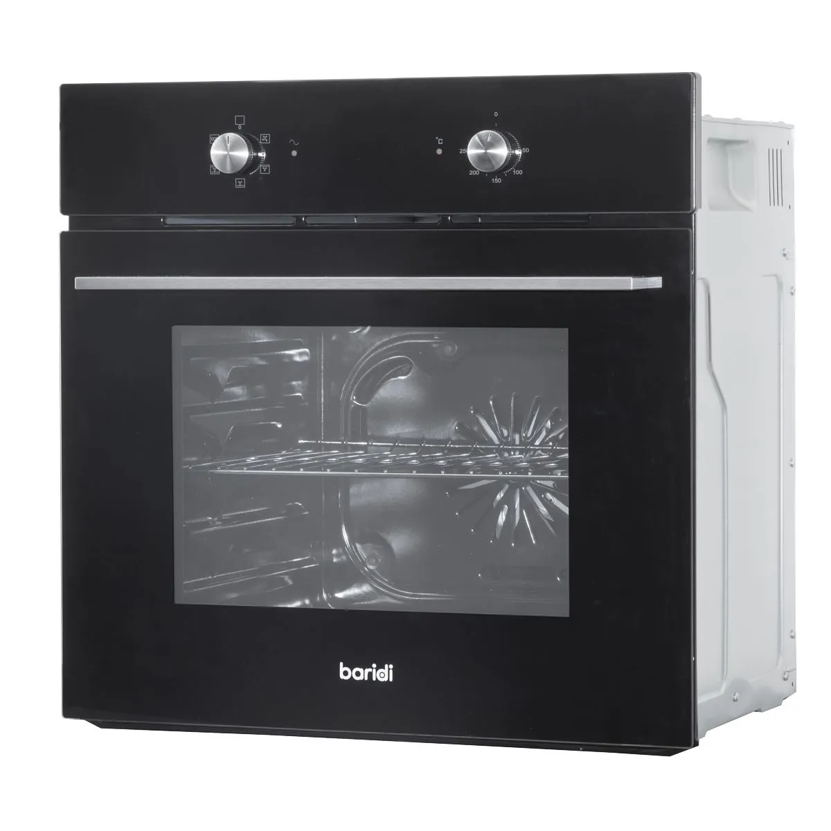 Baridi 60cm Built-In Five Function Fan Assisted Oven, 55L Capacity, Black