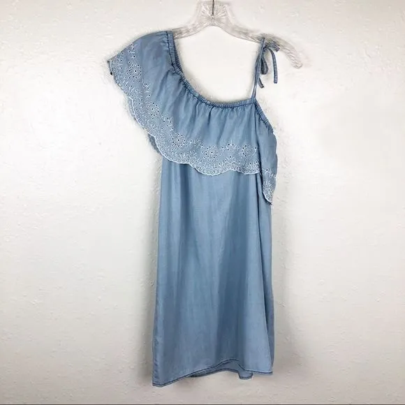 BB‎ Dakota Chambray Embroidered Eyelet Izzy Chambray Dress Large
