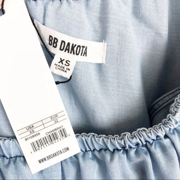 BB‎ Dakota Chambray Embroidered Eyelet Izzy Chambray Dress Large