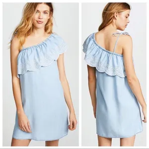 BB‎ Dakota Chambray Embroidered Eyelet Izzy Chambray Dress Large