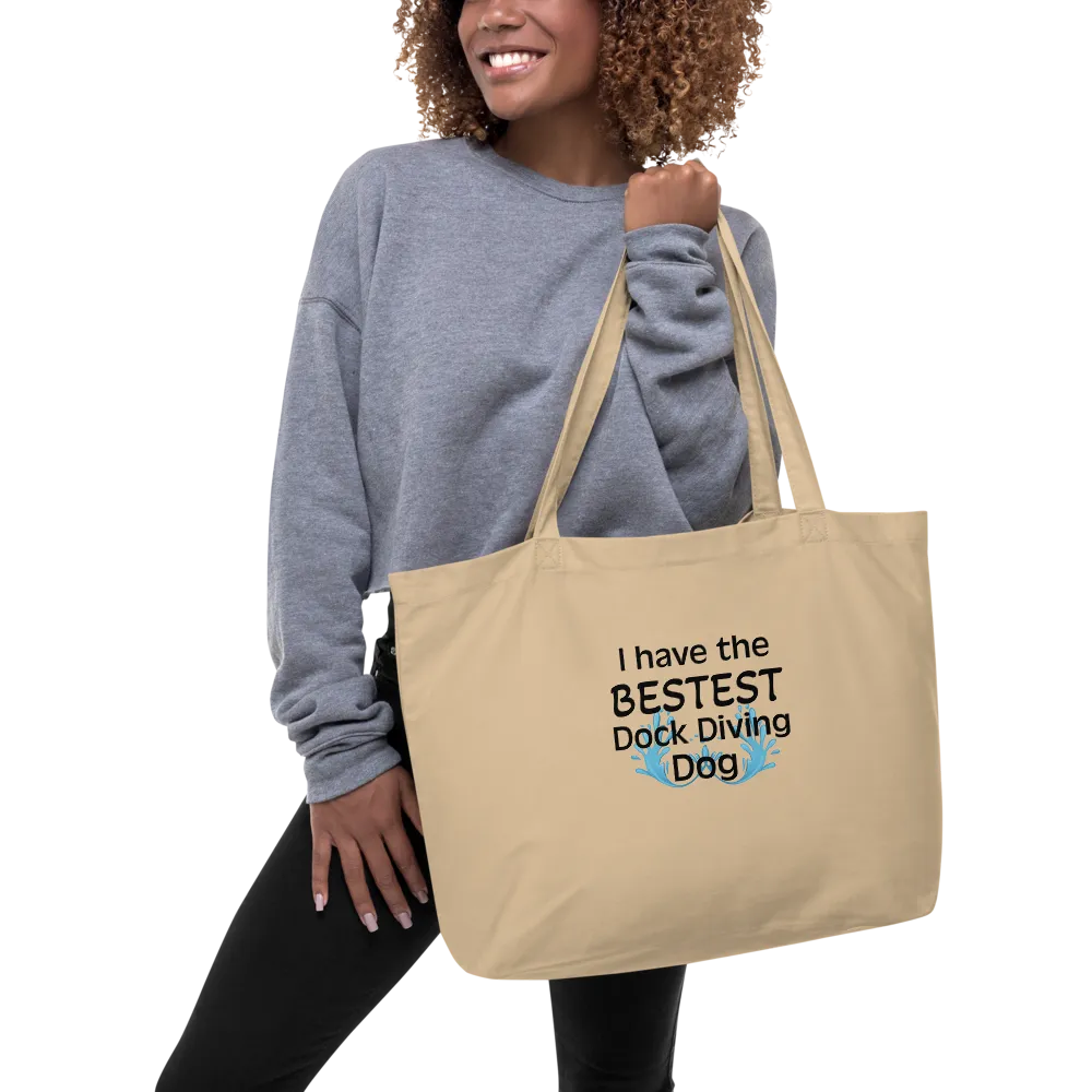 Bestest Dock Diving Dog X-Large Tote/Shopping Bag