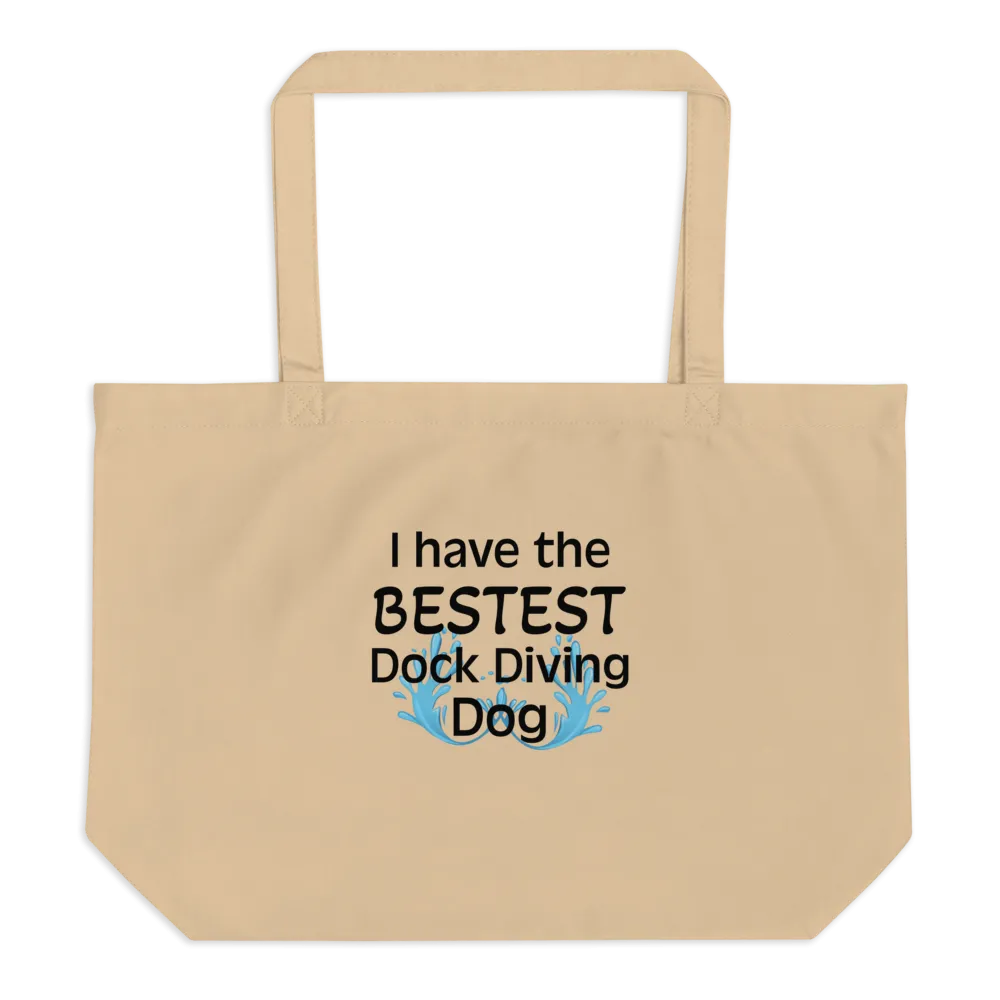 Bestest Dock Diving Dog X-Large Tote/Shopping Bag