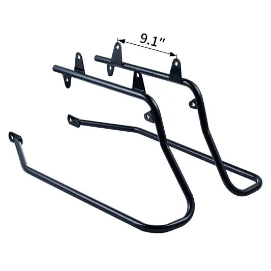 Black Advanblack Hard Saddlebags Conversion Brackets for '94-'17 Softail Heritage, Deluxe, Fatboy, Springer