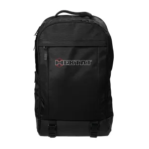 Black Hextat Embroidered Backpack