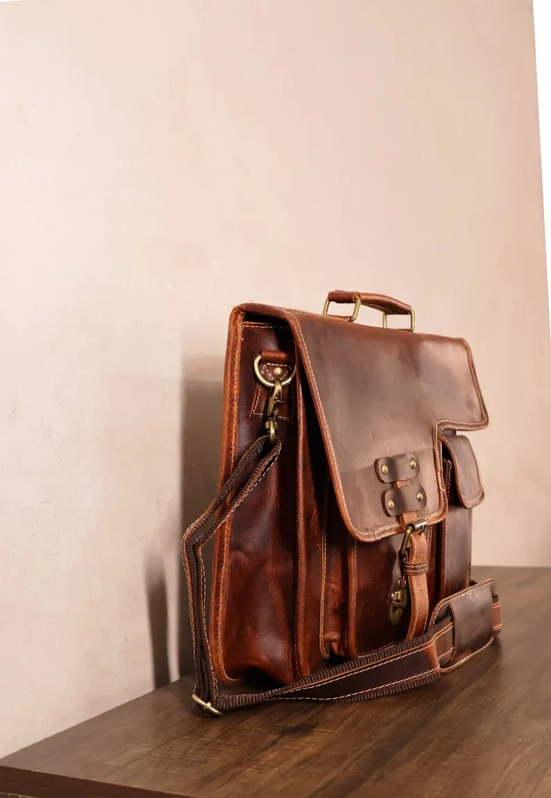 Buffalo Leather Messenger Cross Body Bag