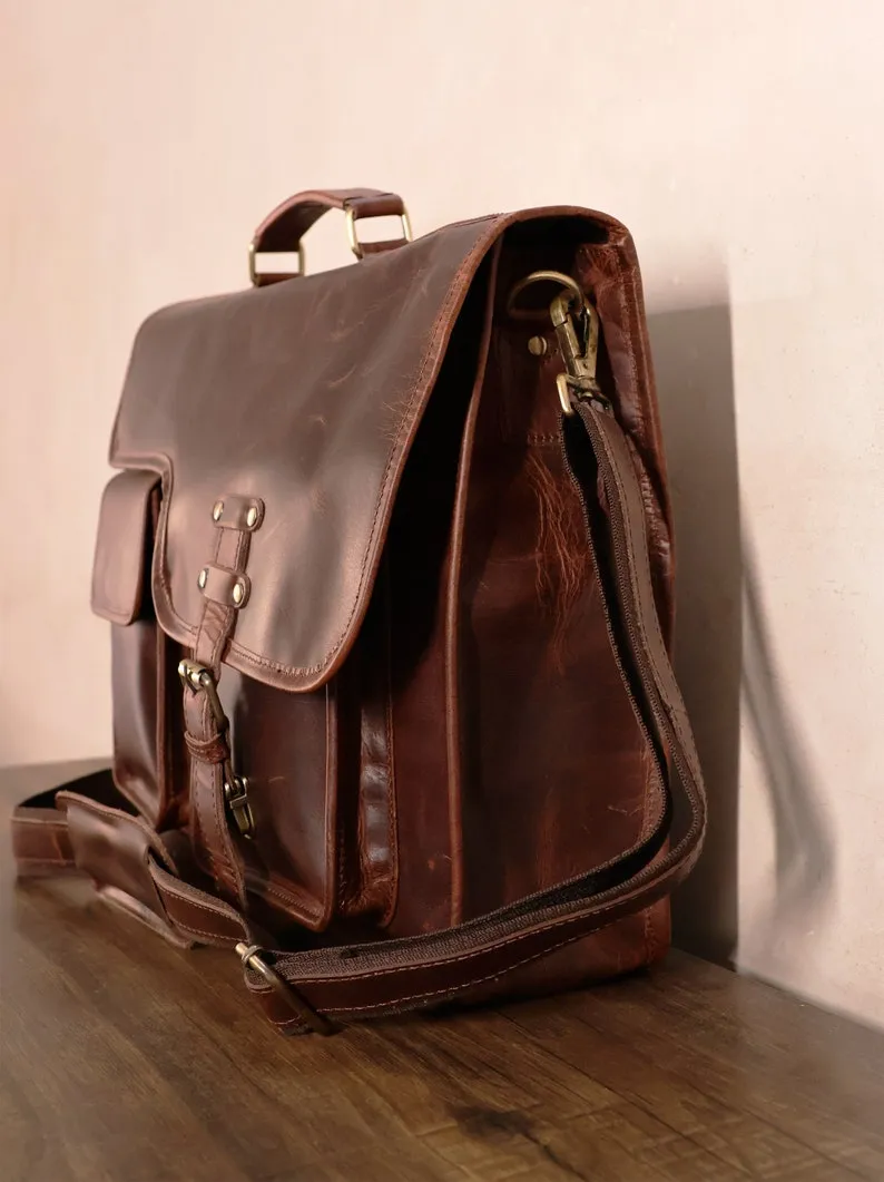 Buffalo Leather Messenger Cross Body Bag
