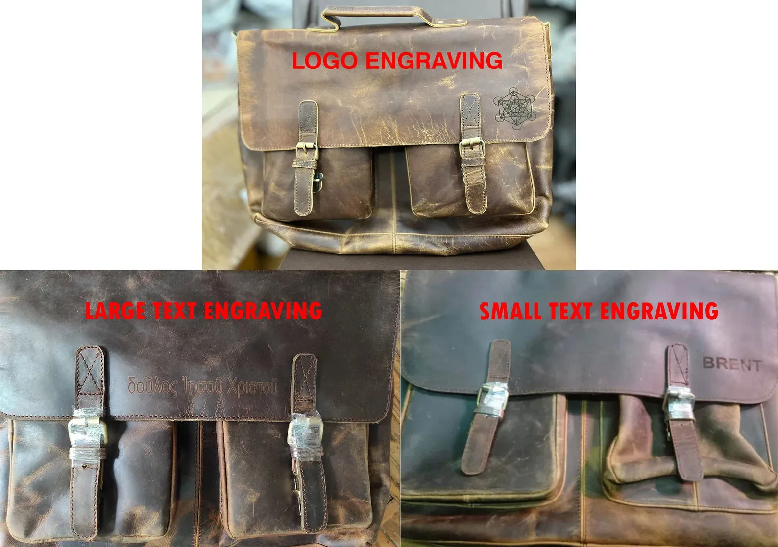 Buffalo Leather Messenger Laptop Bag
