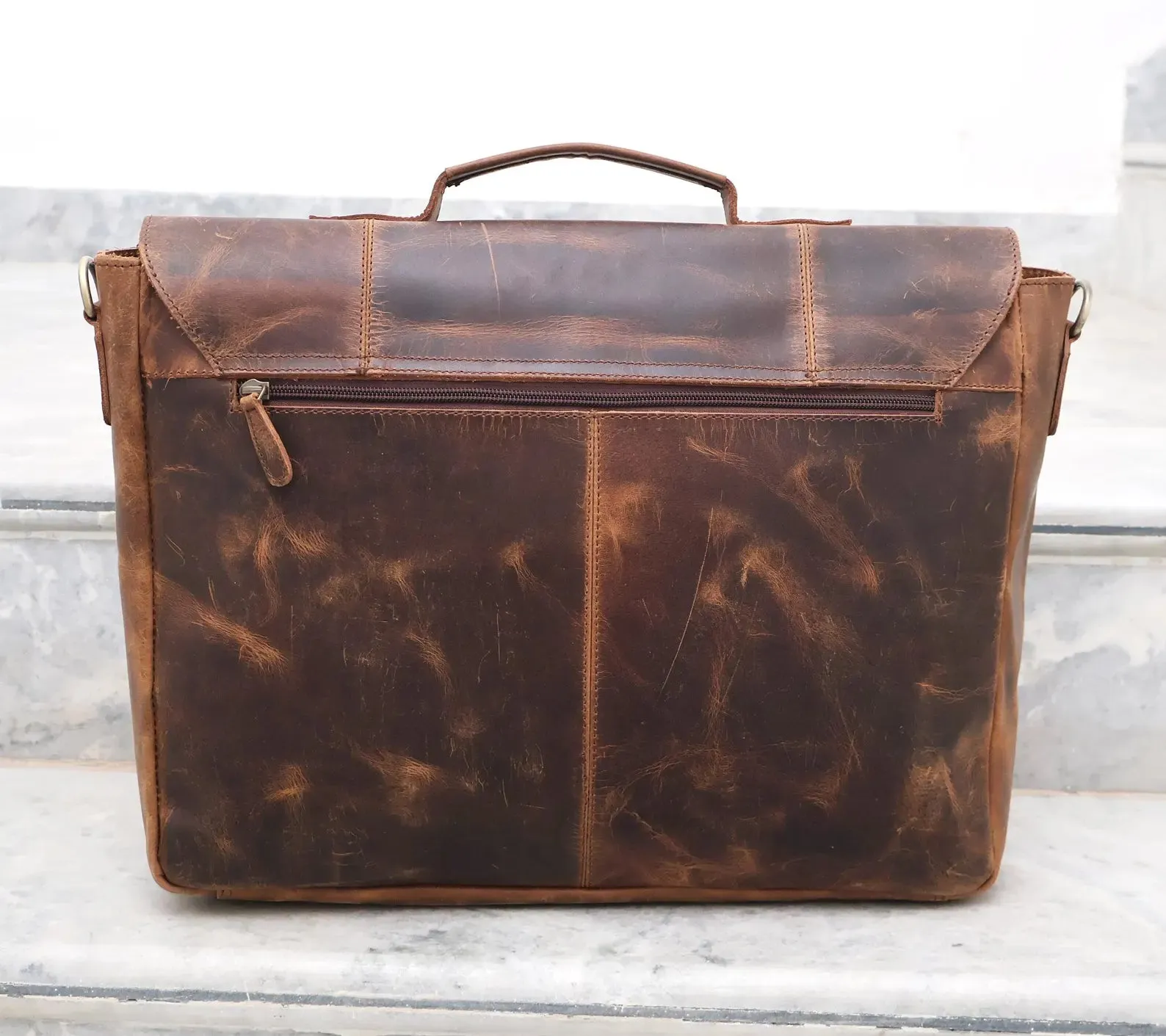 Buffalo Leather Messenger Laptop Bag