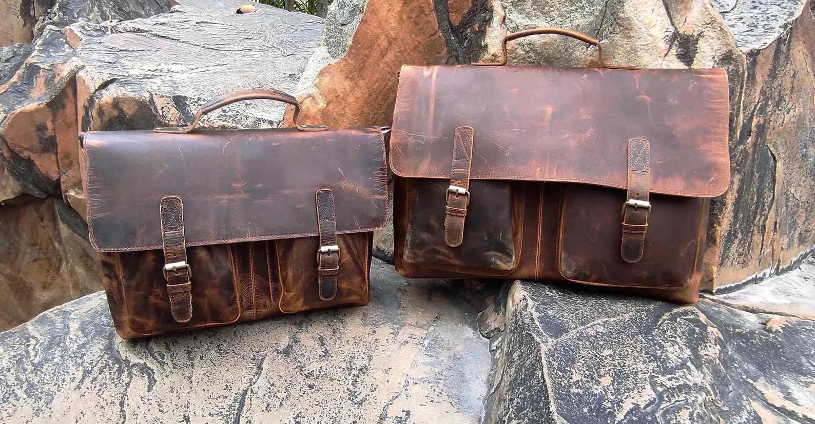 Buffalo Leather Messenger Laptop Bag