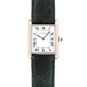 Cartier White Gold Tank Manual-Wind Watch