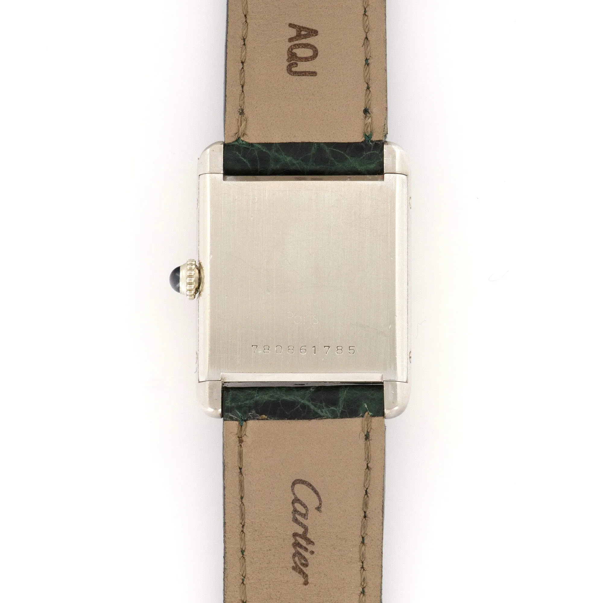 Cartier White Gold Tank Manual-Wind Watch