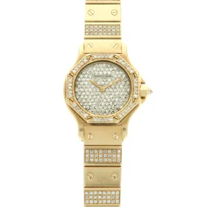 Cartier Yellow Gold Santos Automatic Diamond Watch