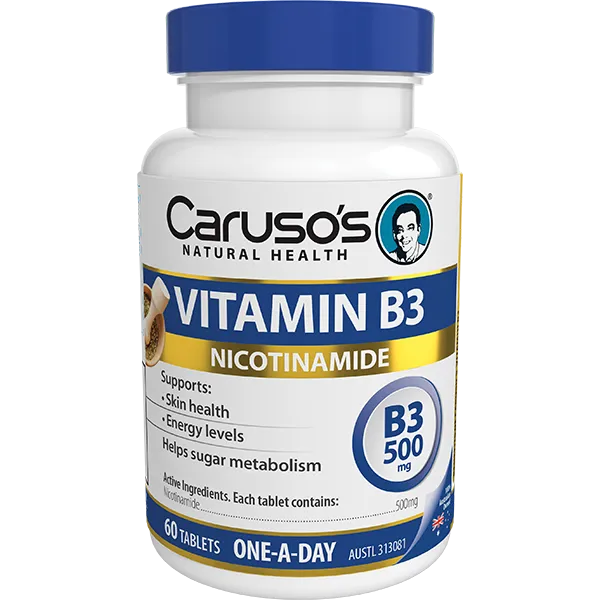 Carusos Natural Health Vitamin B3 500mg 60 Tablets