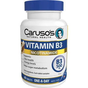 Carusos Natural Health Vitamin B3 500mg 60 Tablets