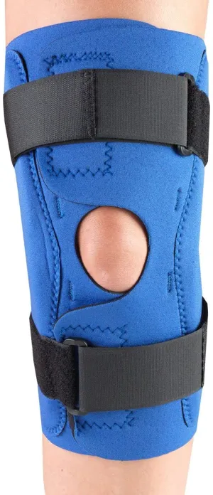 Champion Neoprene Knee Stabilizer Wrap with Hinged Bars, Blue, Medium - Retails $87 