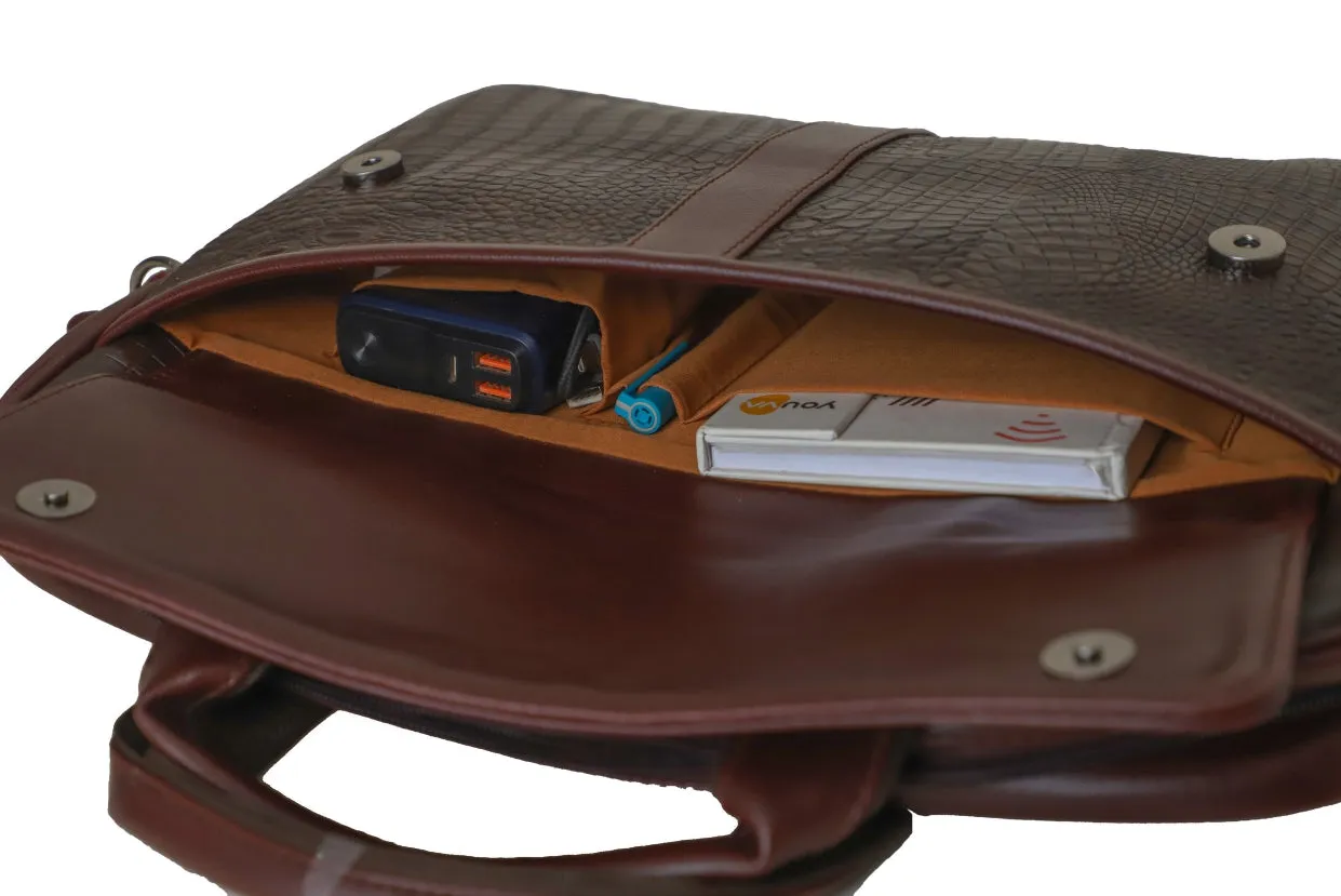 Classic Genuine Leather Laptop Bag for Men - Timeless Elegance & Durability
