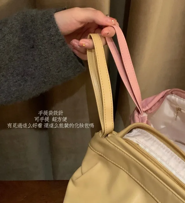 Cloud-shaped Cosmetic Bag, Large-capacity PU Layered Cosmetic Storage Bag for Women, Portable, Waterproof, Multi-functional Storage Bag for Business Trips C-241204-3