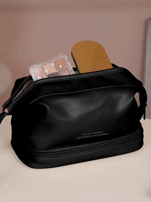 Cloud-shaped Cosmetic Bag, Large-capacity PU Layered Cosmetic Storage Bag for Women, Portable, Waterproof, Multi-functional Storage Bag for Business Trips C-241204-3