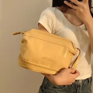 Cloud-shaped Cosmetic Bag, Large-capacity PU Layered Cosmetic Storage Bag for Women, Portable, Waterproof, Multi-functional Storage Bag for Business Trips C-241204-3