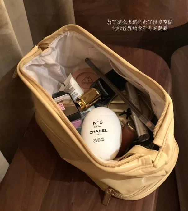 Cloud-shaped Cosmetic Bag, Large-capacity PU Layered Cosmetic Storage Bag for Women, Portable, Waterproof, Multi-functional Storage Bag for Business Trips C-241204-3