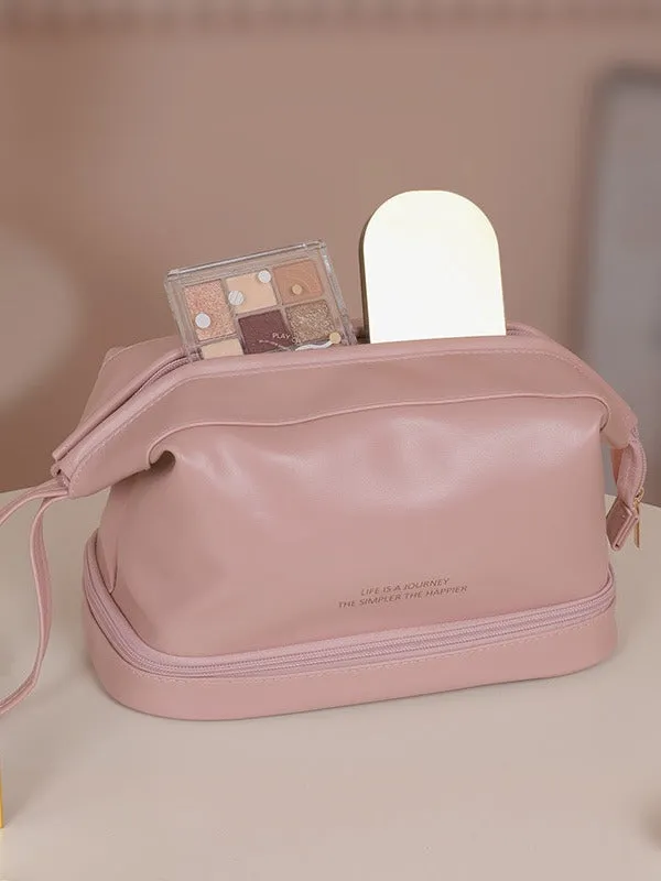 Cloud-shaped Cosmetic Bag, Large-capacity PU Layered Cosmetic Storage Bag for Women, Portable, Waterproof, Multi-functional Storage Bag for Business Trips C-241204-3