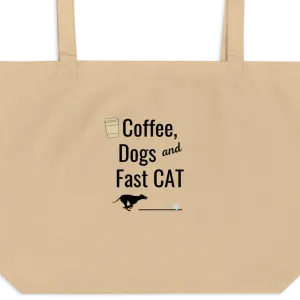 Coffee, Dogs & Fast CAT X-Large Tote/ Shopping Bags