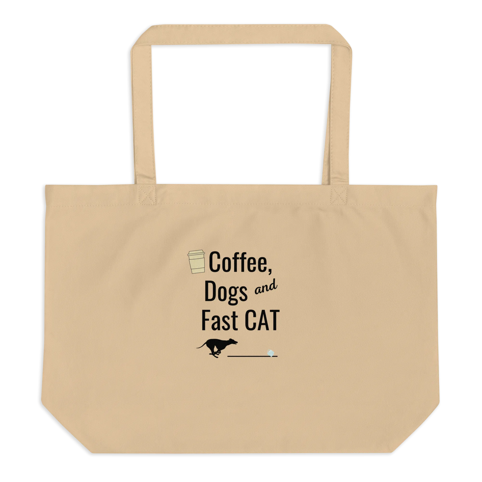 Coffee, Dogs & Fast CAT X-Large Tote/ Shopping Bags