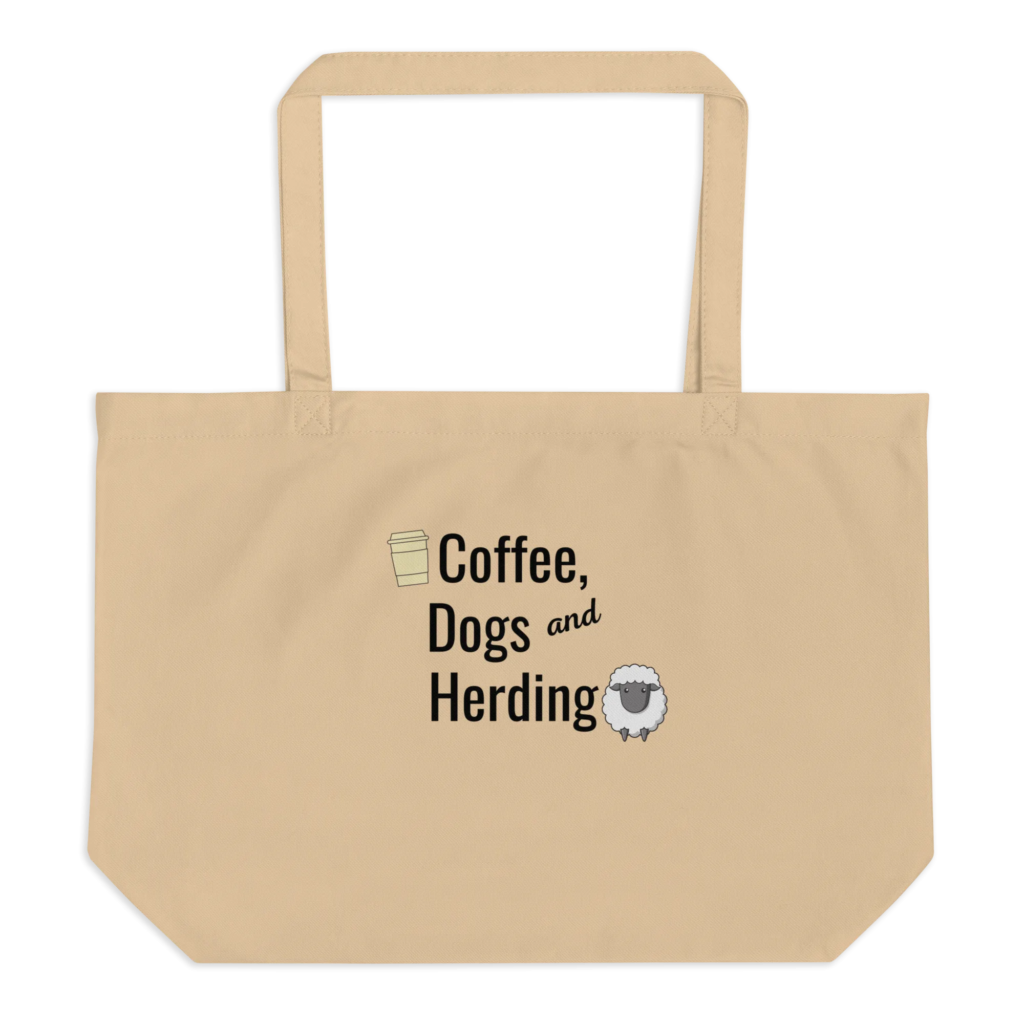 Coffee, Dogs & Sheep Herding X-Large Tote/ Shopping Bags