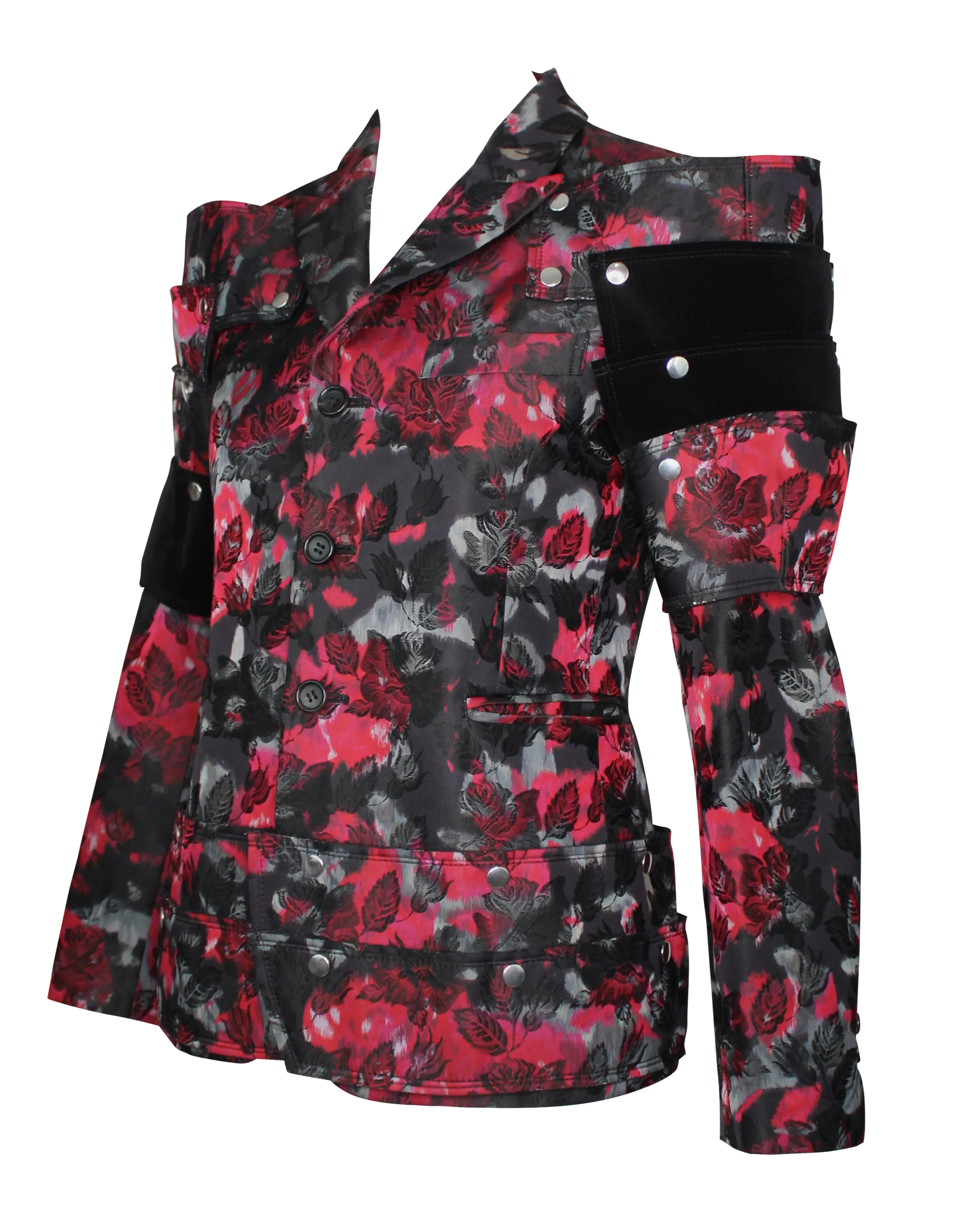 Comme des Garçons Floral Jacquard, Armor Jacket with Detachable Sleeves, AW16, Size S