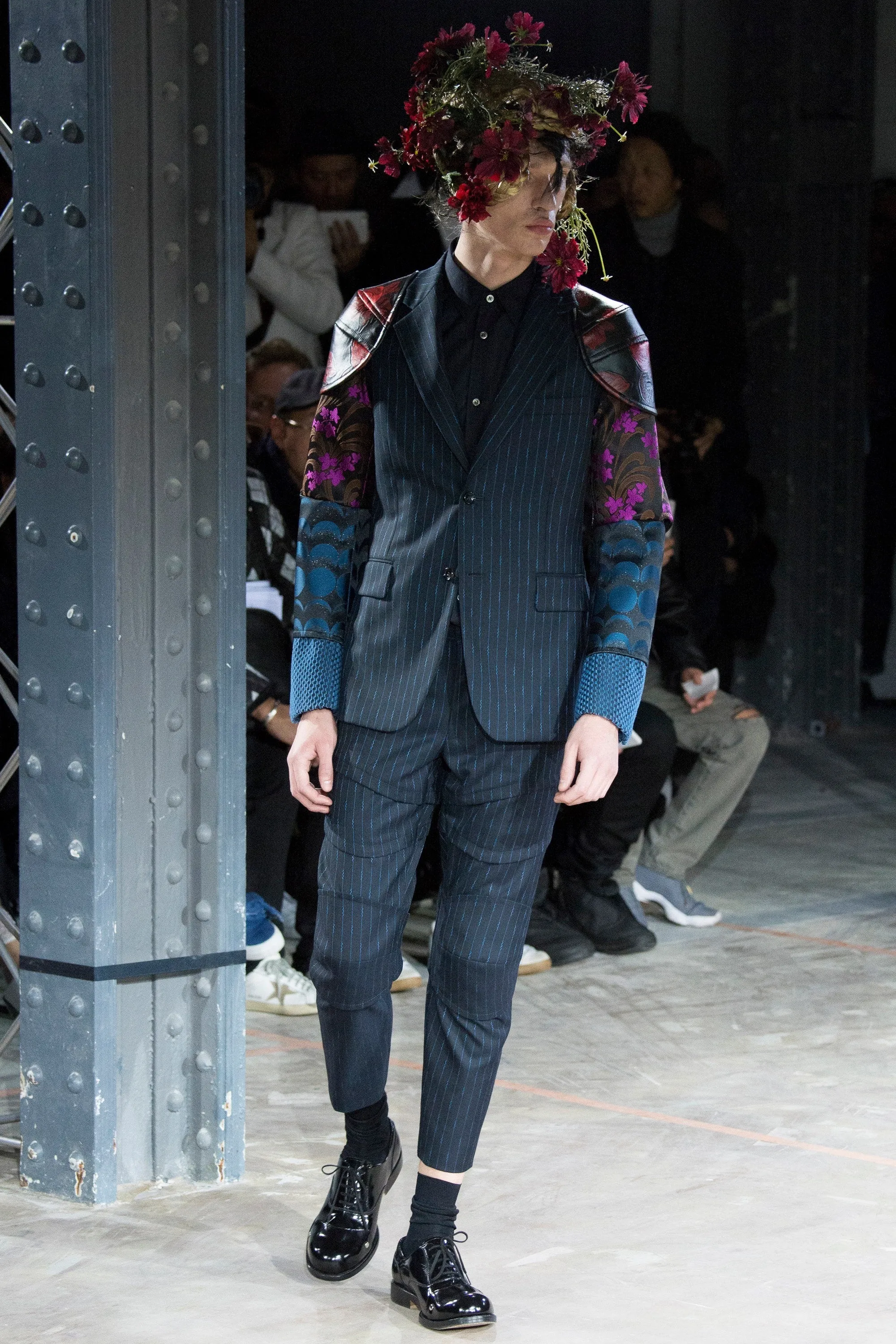 Comme des Garçons Floral Jacquard, Armor Jacket with Detachable Sleeves, AW16, Size S