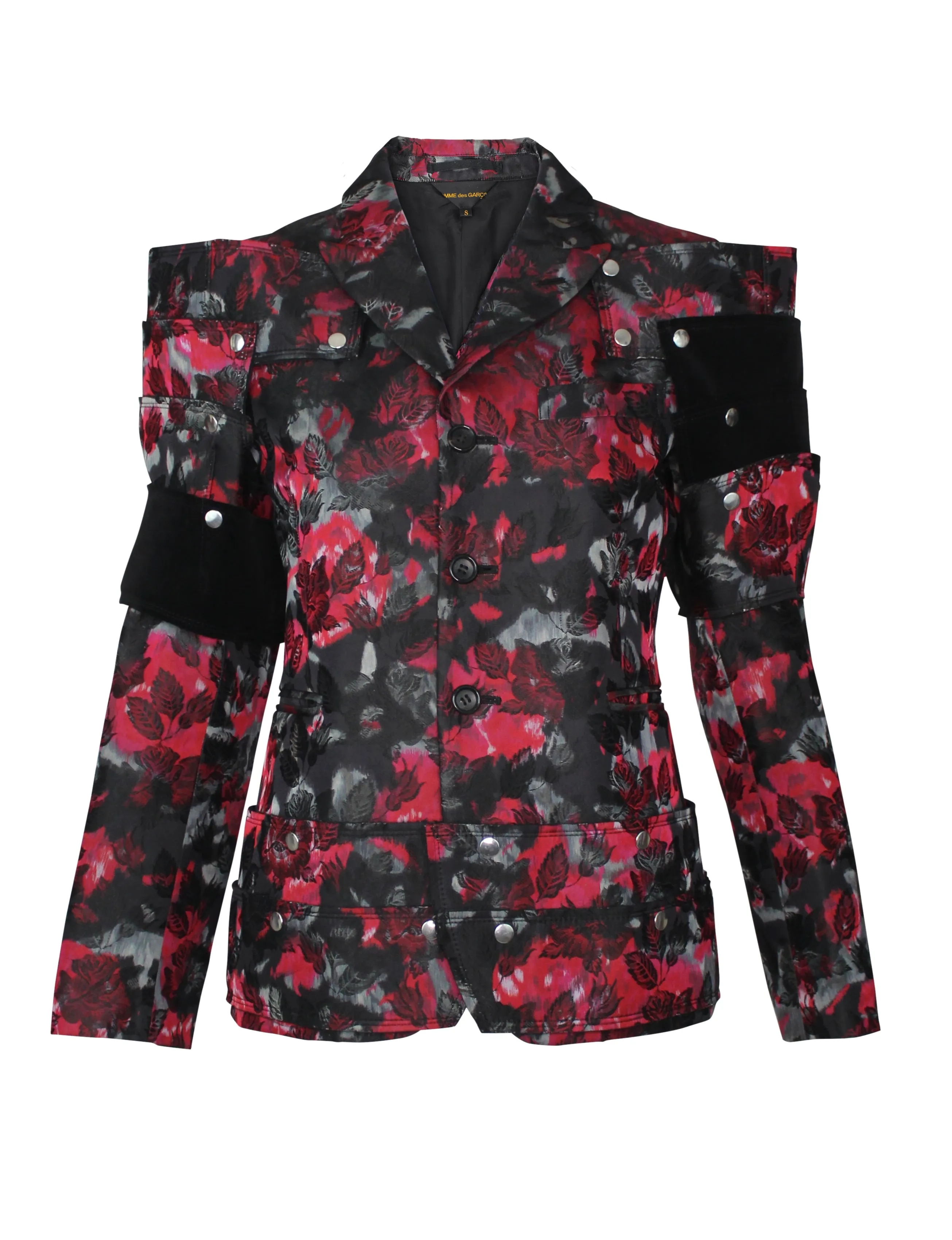 Comme des Garçons Floral Jacquard, Armor Jacket with Detachable Sleeves, AW16, Size S