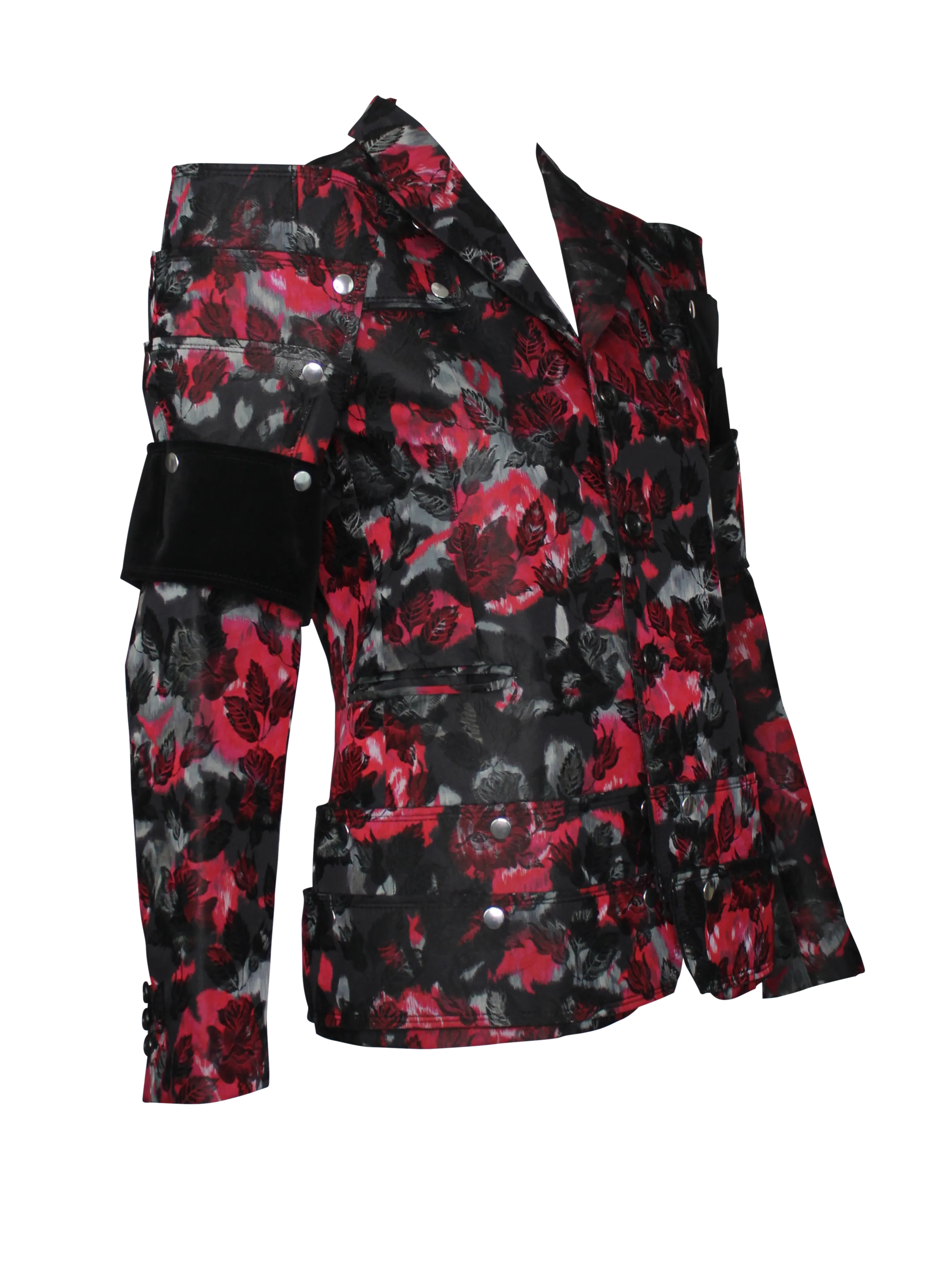 Comme des Garçons Floral Jacquard, Armor Jacket with Detachable Sleeves, AW16, Size S