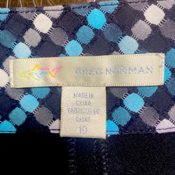 COPY - Greg Norman Blue &amp; Black Patterned Golf Skort Womens Size 10